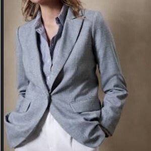 Banana Republic Blazer in Chambray Tailored Wool-Blend Women’s Size 00P